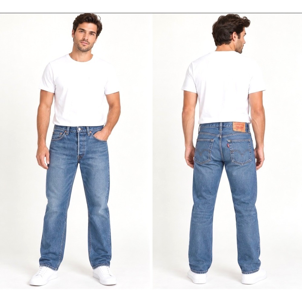 Vintage Levi's 501 Button Fly Jeans W31 L30 Medium Wash Straight Leg 100% Cotton